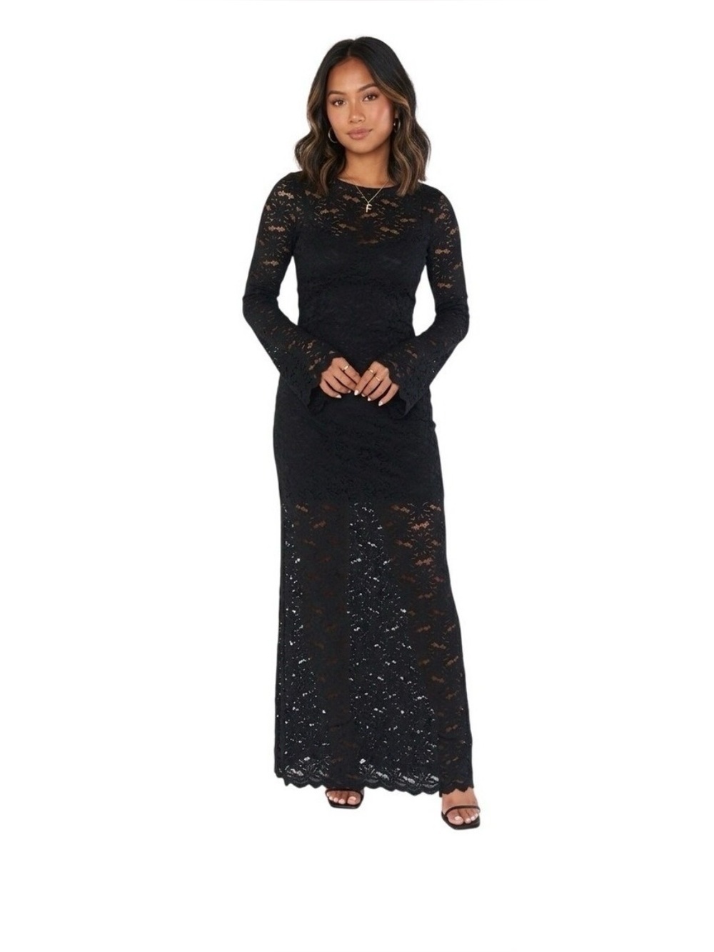 Show Me Your Mumu Women’s Anjelica maxi dress Lace Bell Sleeves Size M